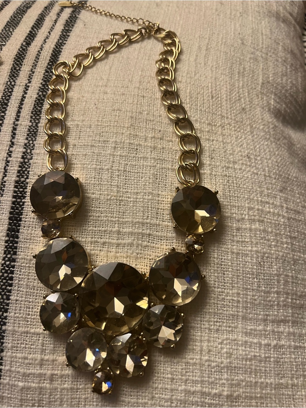 Gold Crystal Statement Necklace - Unbranded